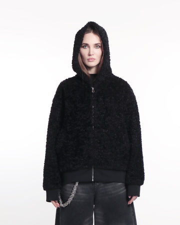 Deryn Fur Leather Hoodie